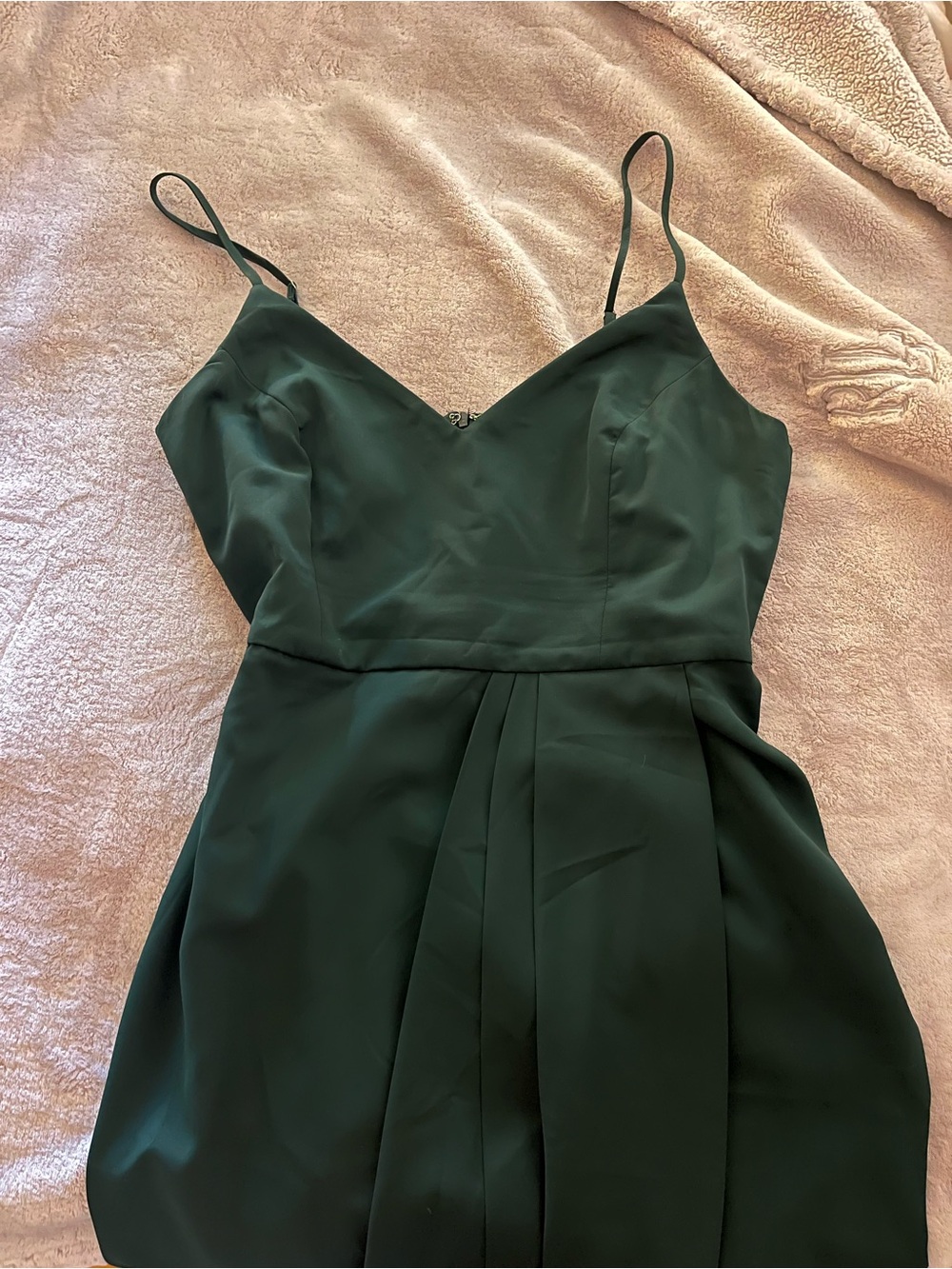 Lulu's Emerald Green Spaghetti Strap Midi Dress